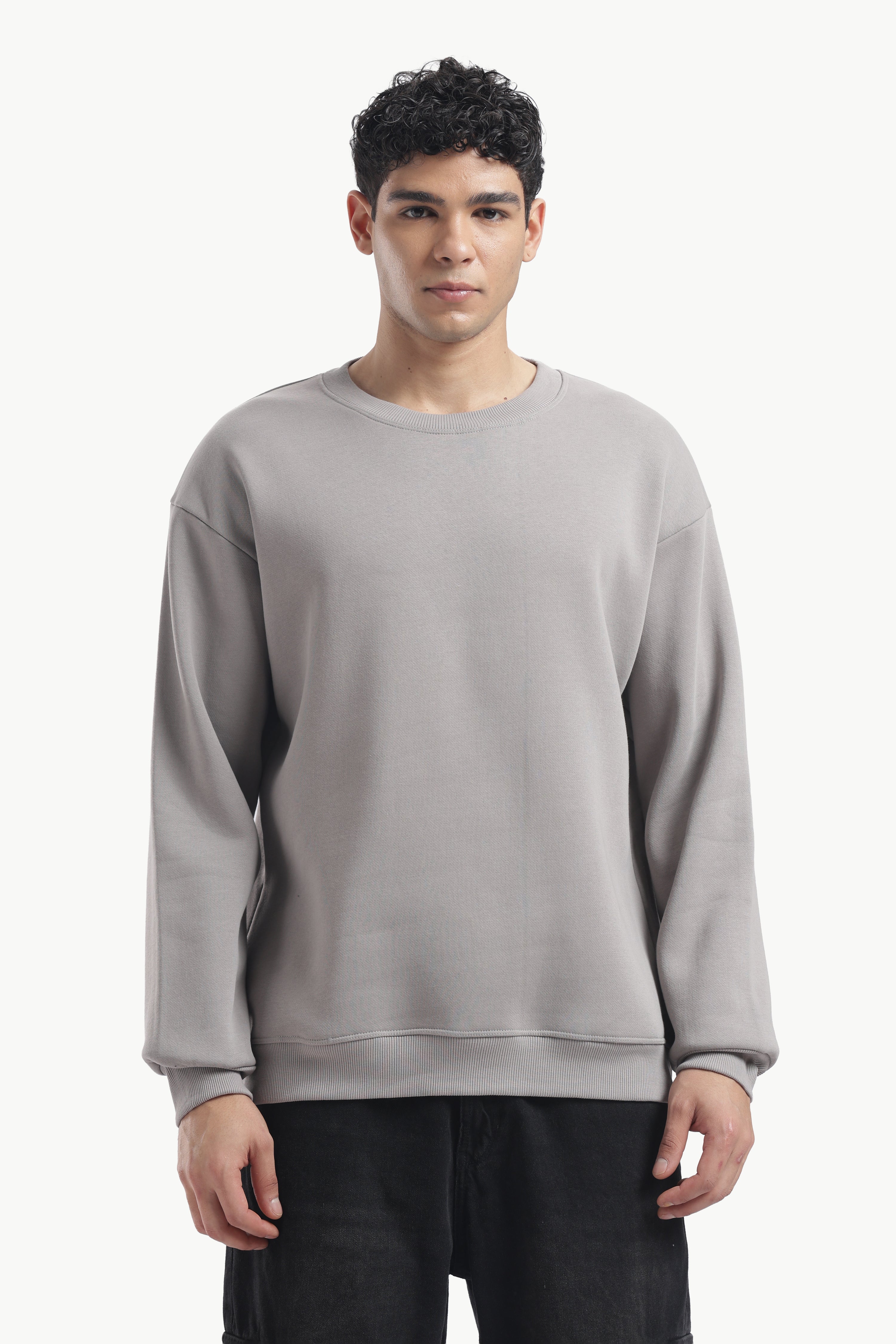 Sweatshirt - 100% Cotton Fleece - Grey
