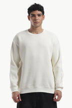 Sweatshirt - 100% Cotton Fleece - Off White