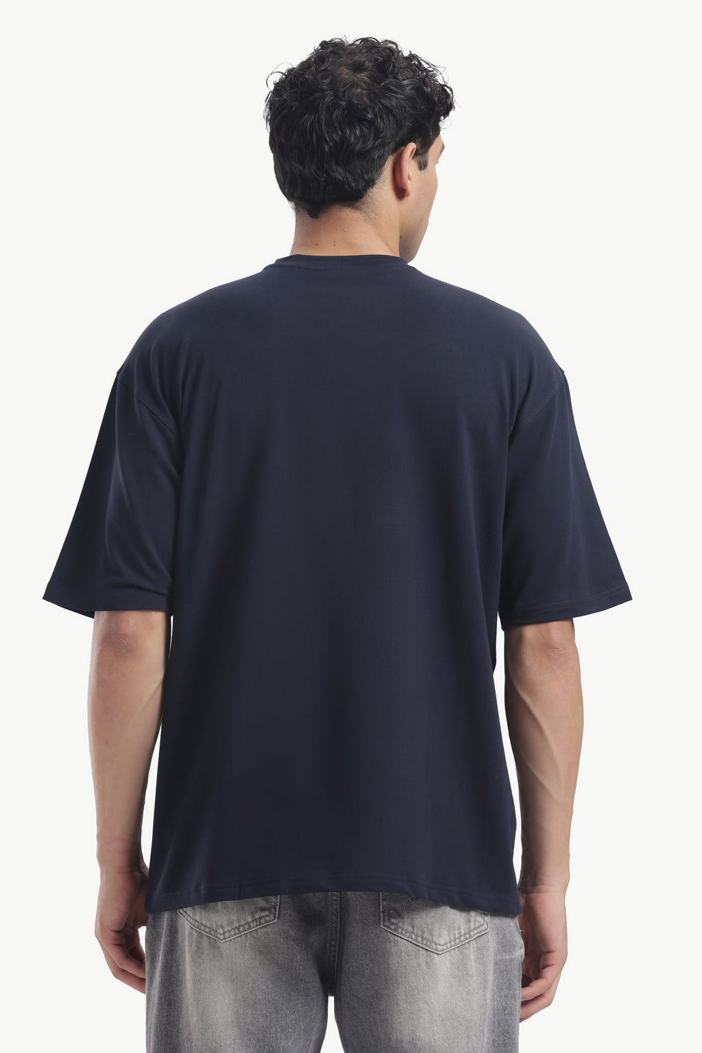 Plain Navy Blue Oversized T-shirt