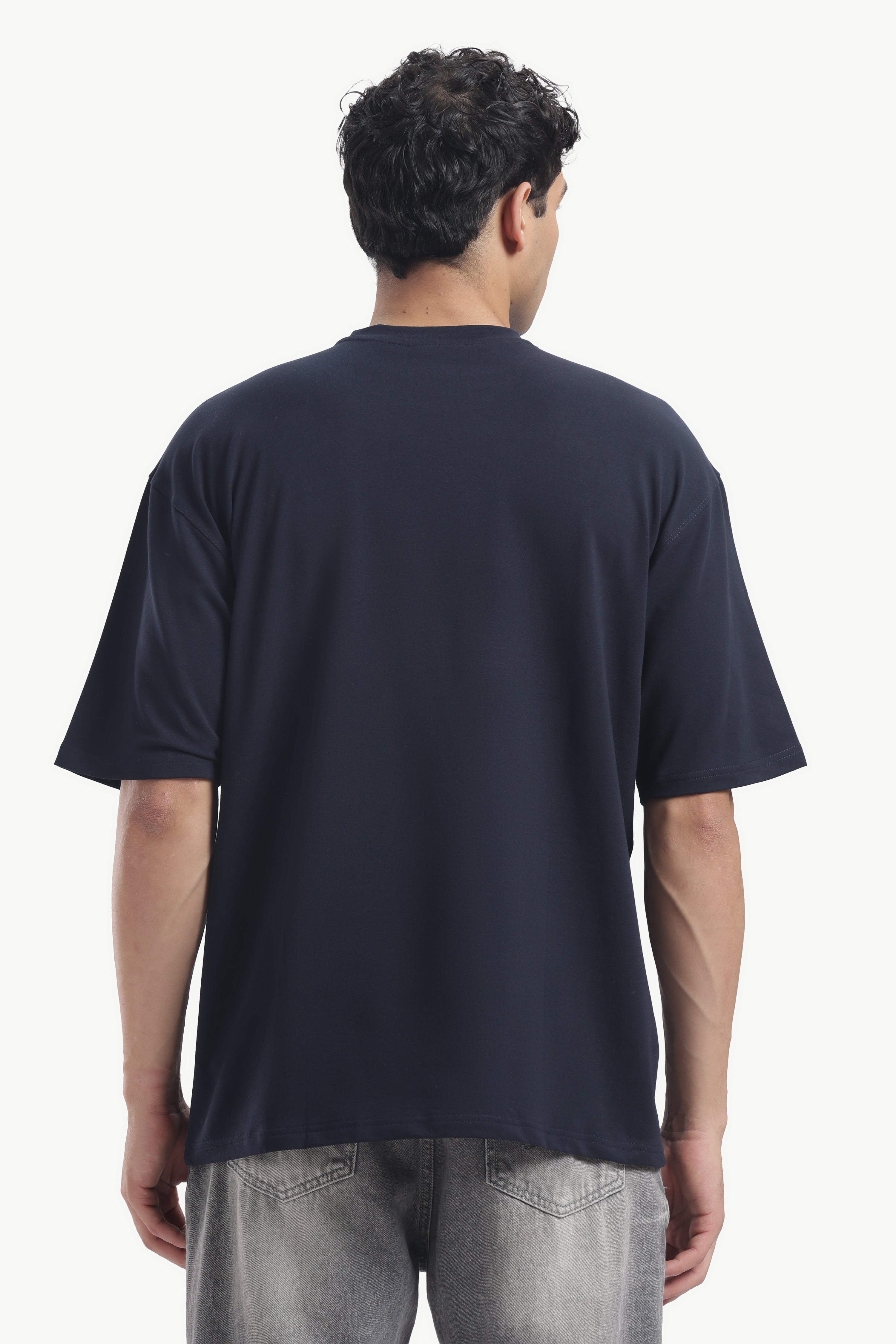 Plain Navy Blue Oversized T-shirt